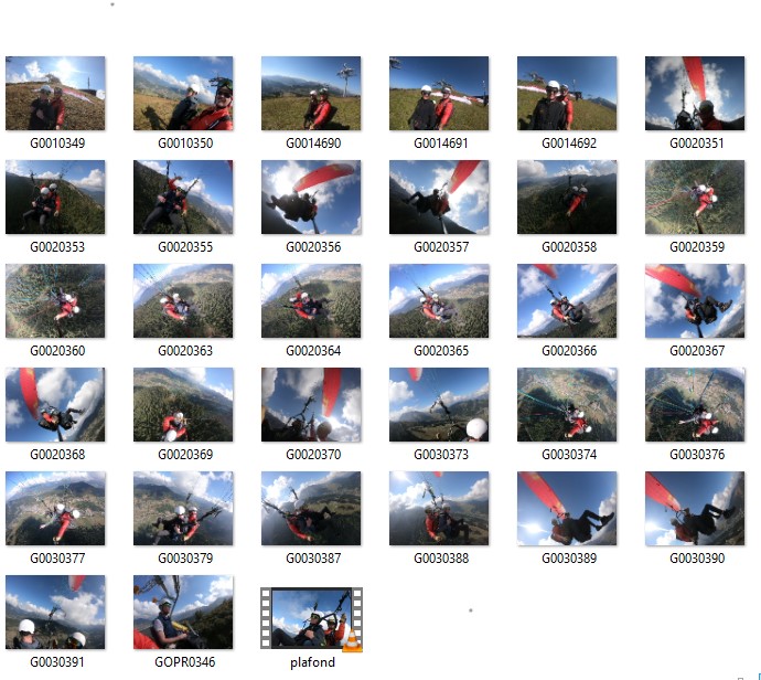 Options photo et vidéo parapente