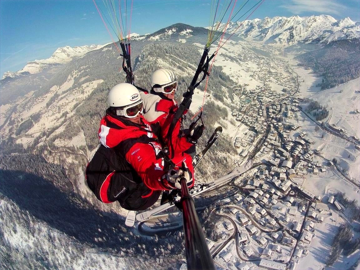 Parapente hiver Clusaz Aravis